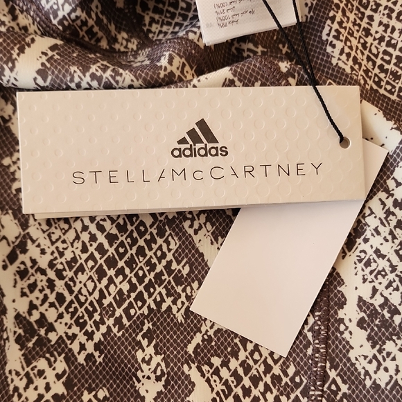 Adidas STELLA MCCARTNEY Brown Cream Snake Print Leggings - Picture 4 of 10